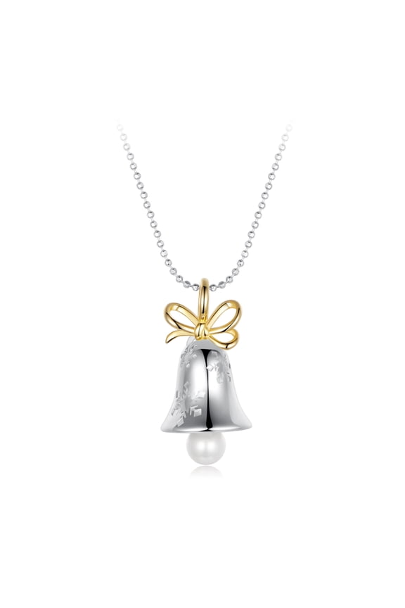 Snowflake Bell Necklace - 925 Silver Adjustable Chain Delicate Pendant Jewelry for Women