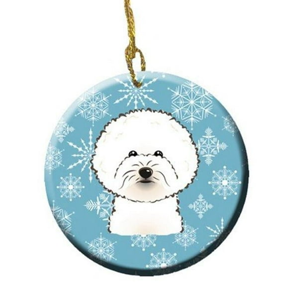 Snowflake Bichon Frise Ceramic Ornament