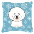 thumbnail image 1 of Snowflake Bichon Frise Fabric Decorative Pillow, 1 of 1