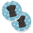 thumbnail image 1 of Snowflake Black Labrador Set of 2 Cup Holder Car Coaster, 1 of 1