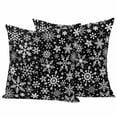 thumbnail image 1 of Snowflake Black Outdoor Waterproof Pillow Covers, Christmas Winter Snowfall Xmas Holiday Decorative Square Throw Pillowcase Sofa Cushion Sham for Patio/Couch/Chair, 18"x18" 2 Pack, 1 of 8