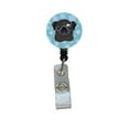 thumbnail image 1 of Snowflake Black Pug Retractable Badge Reel, 1 of 1