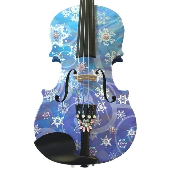Snowflake Bling Violin Outfit with White Glow Bow