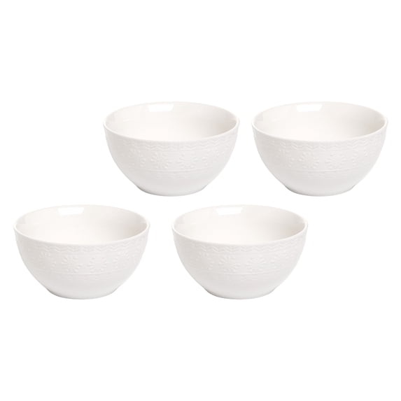 Snowflake Border Dinnerware Bowl Set of 4