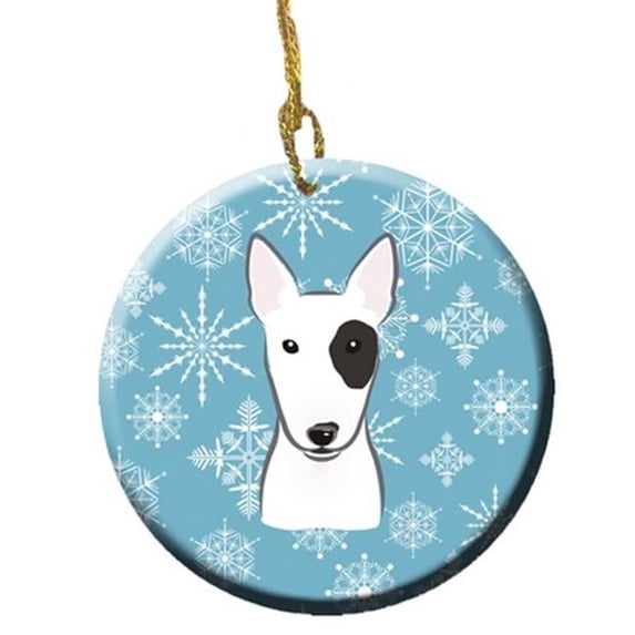 Snowflake Bull Terrier Ceramic Ornament