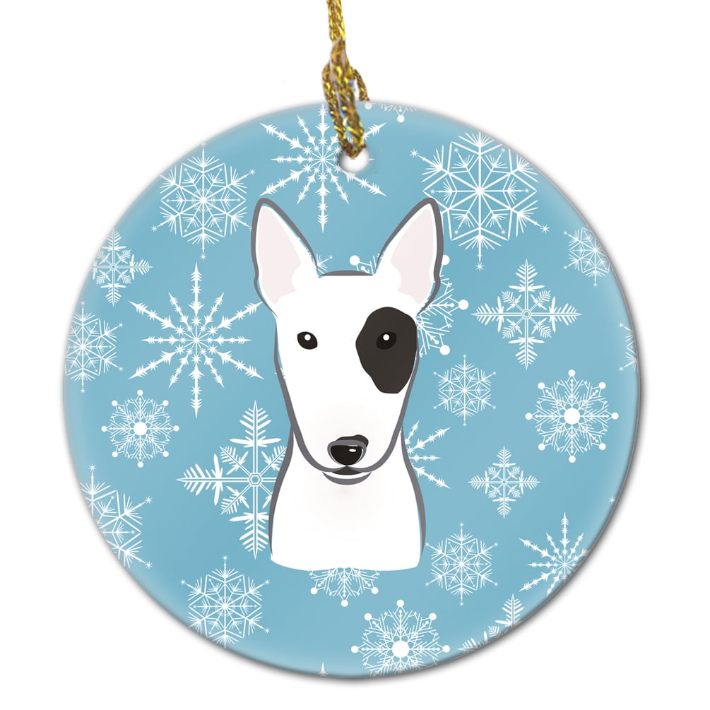 Snowflake Bull Terrier Ceramic Ornament