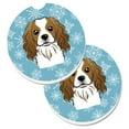 thumbnail image 1 of Snowflake Cavalier Spaniel Set of 2 Cup Holder Car Coaster, 1 of 1