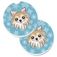 thumbnail image 1 of Snowflake Chihuahua Set of 2 Cup Holder Car Coaster, 1 of 1