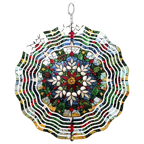 Snowflake Christmas 3D Wind Spinner, Winter Garden Kinetic Decor