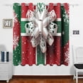 thumbnail image 1 of Snowflake Christmas Gift Curtains Grommet Black Out 63 Inch Length Curtain Drapes for Bedroom Living Room 2 panels set, 1 of 5