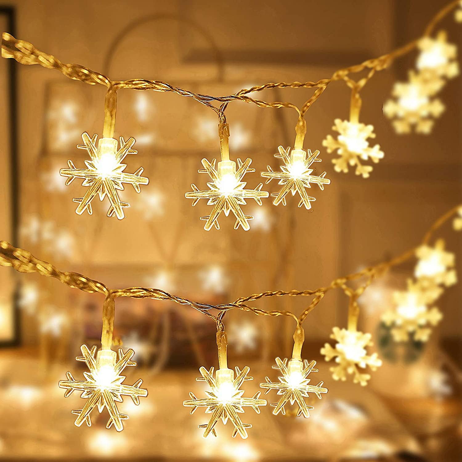 Qishi Indoor/Outdoor 20 ft Battery Operated Waterproof LED String Light