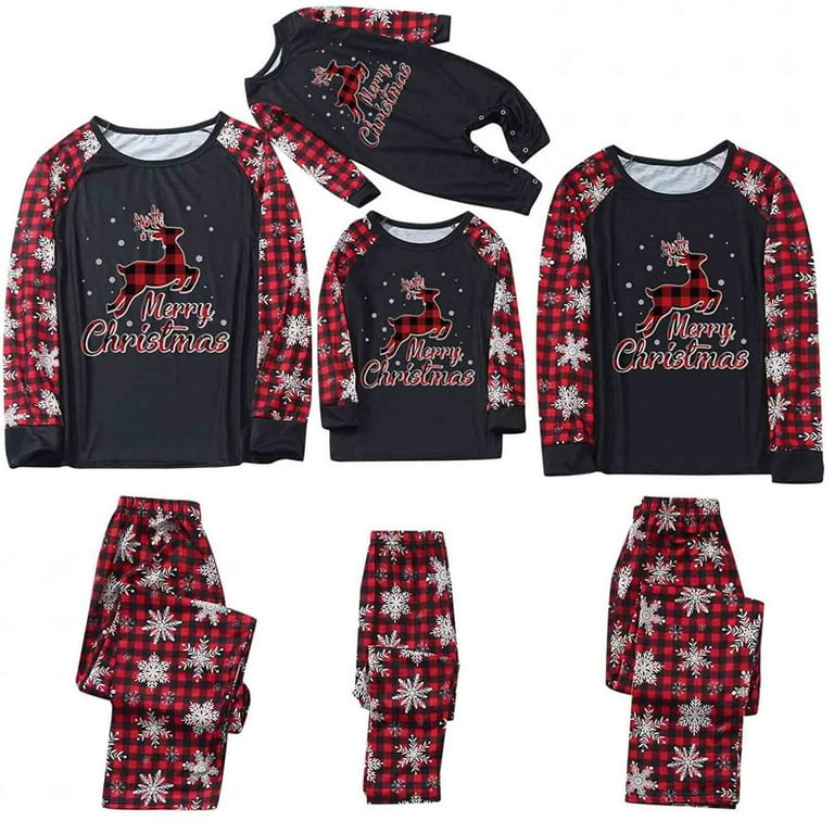 MASRIN Merry Christmas Plaid Pjs Christmas Pajamas for Family Sets