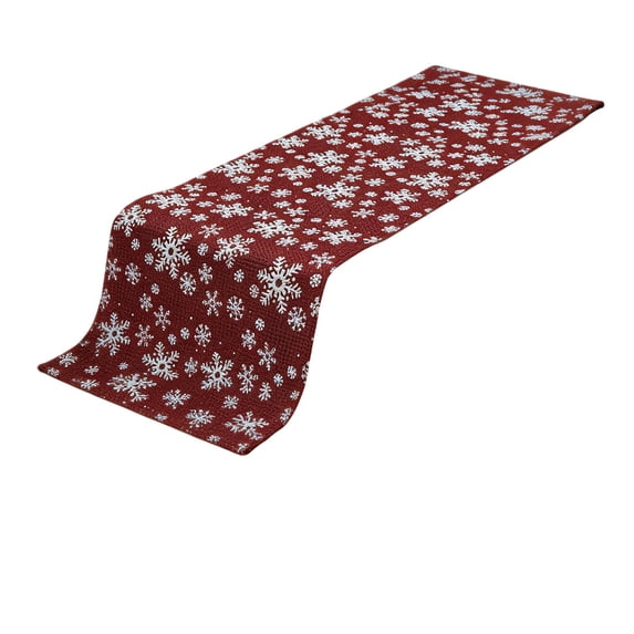 Snowflake Christmas Table Runner,108"x11",Classic Winter Holiday Tabletop Decor for Dining Table Kitchen Xmas Party