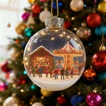 Taicans ‌Snowflake Christmas Tree Ornament with Glitter & Snow,Elegant Holiday Decor for Xmas Tree,Unique Hanging Bauble for Festive Season,2D‌