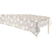 Snowflake Clear Plastic Table Cover - 54" x 108", 1 Pc 571205a