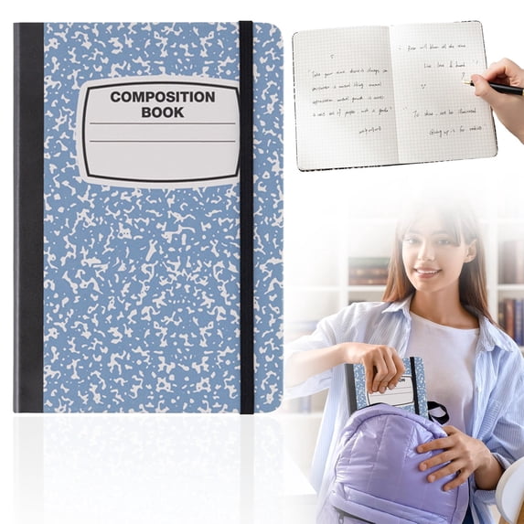 Snowflake Composition Notebook Wide Ruled Notebook 96 Sheets Light Blue Cover Lined Paper Writing Journal Note Books For Work School Supplies 1 Pack