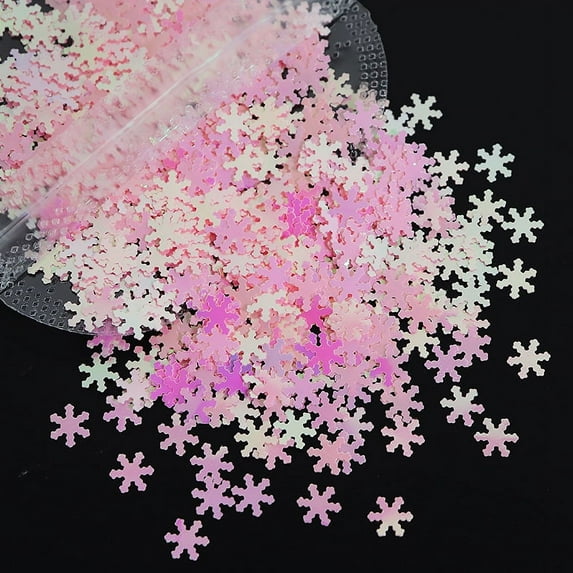 Snowflake Confetti Glitter Laser Sequins for DIY Crafts, Nail Art Decoration, Party Decoration - 6mm, 10g, Holographic Silver