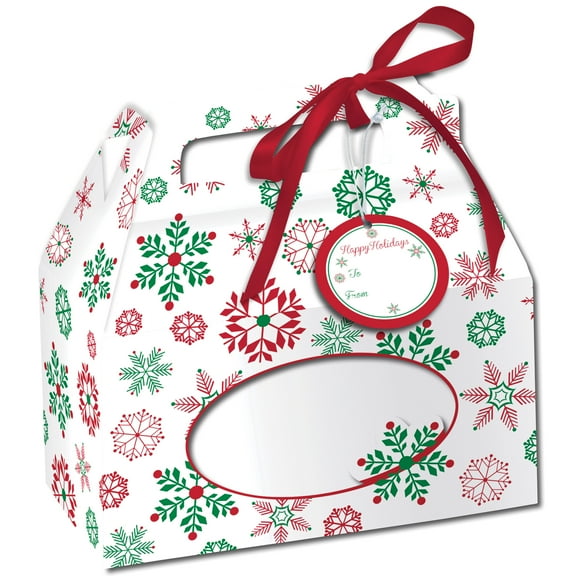 Snowflake Cookie Box with Handle, 4 count