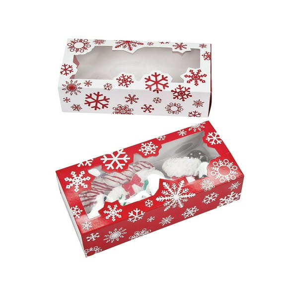 Snowflake Cookie Boxes - Party Supplies - 12 Pieces