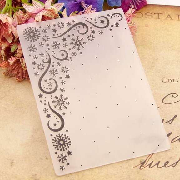 Snowflake Corner 3D Embossing Folder, Ouginx 4.1x5.8 inch 3D Textured Plate Templates for Card Making Scrapbooking Paper Craft Tool
