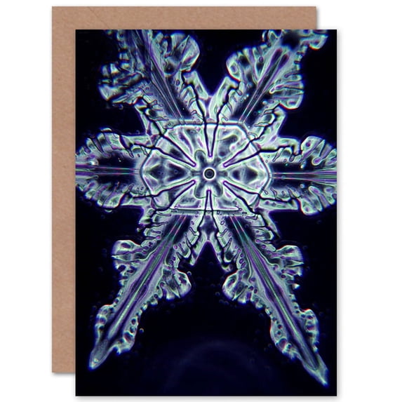 Snowflake Crystal Abstract Greetings Card Plus Envelope Blank inside