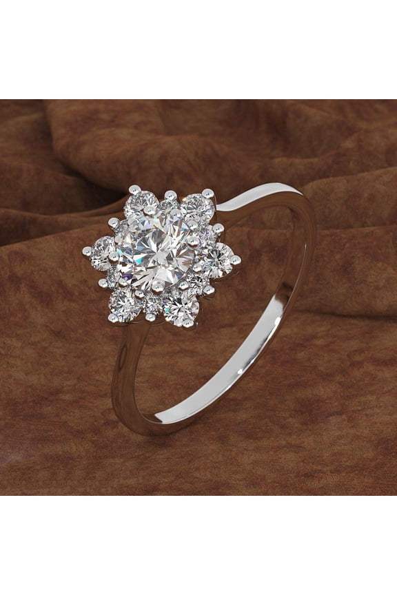 Snowflake Crystal Ring Copper Gold Gold Plated Fashion Ring Gold White Gold Rose Gold US Ring Sizes 6 7 8 9 10