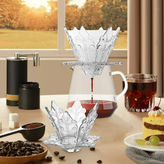 Snowflake Design Foldable Coffee Dripper | 1-Cup Portable Pour Over Coffee Maker with Reusable Filter | Slow Brewing Travel & Camping Accessories for Home Use