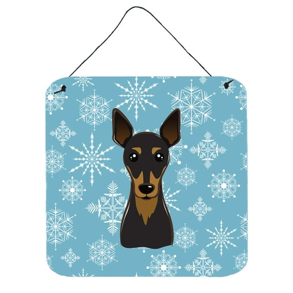 Snowflake Design with Dog Art Wall or Door Hanging Prints