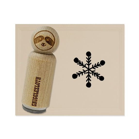 Snowflake Doodle Winter Rubber Stamp for Scrapbooking Crafting Stamping - Small 3/4 Inch