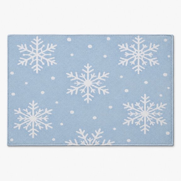 Snowflake Doormat, Winter Entryway Mat, Multicolor Printed Door Mat