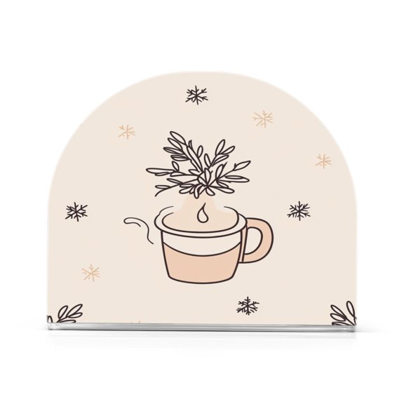 Snowflake Drink Thick U Shape Acrylic Napkin Holder Non Slip Space Saving for Kitchen