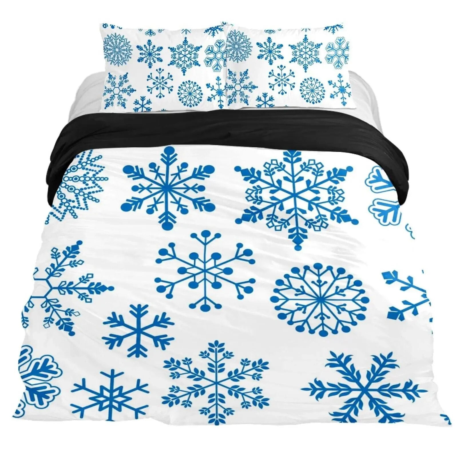 Snowflake Duvet Cover Set Winter Theme Christmas Illustration Cold