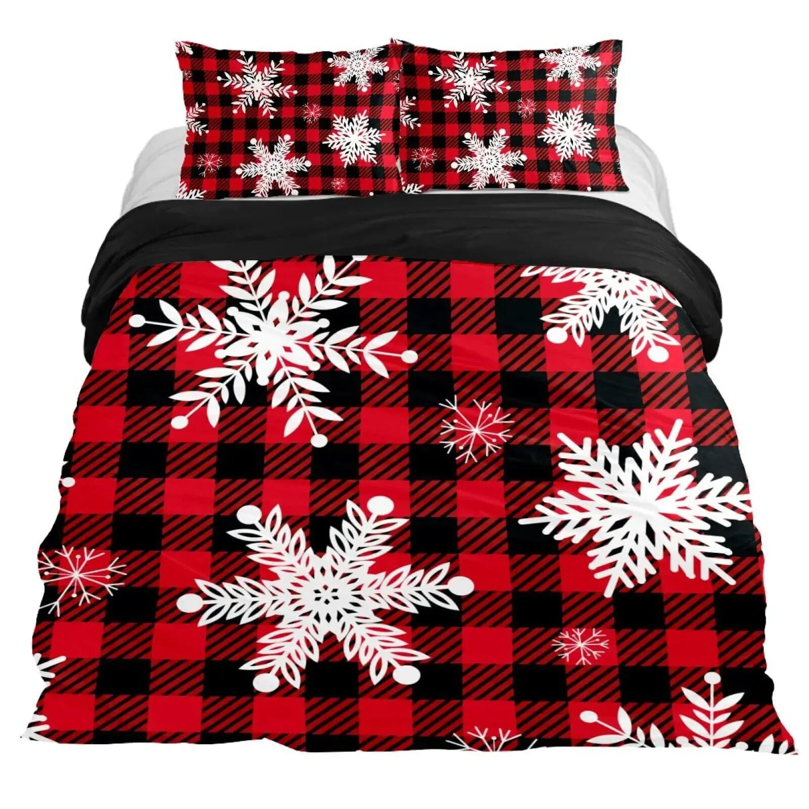 Snowflake Duvet Cover Set Winter Theme Christmas Illustration Cold