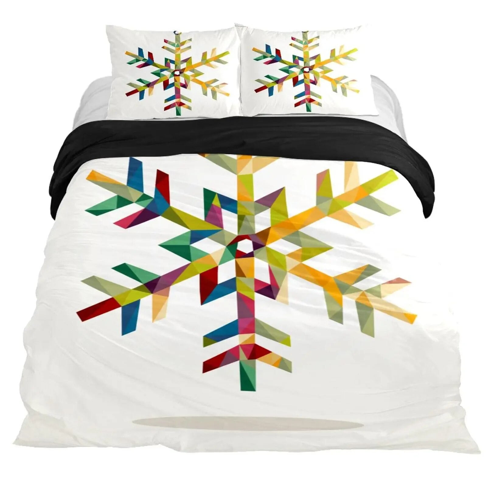 Snowflake Duvet Cover Set Winter Theme Christmas Illustration Cold