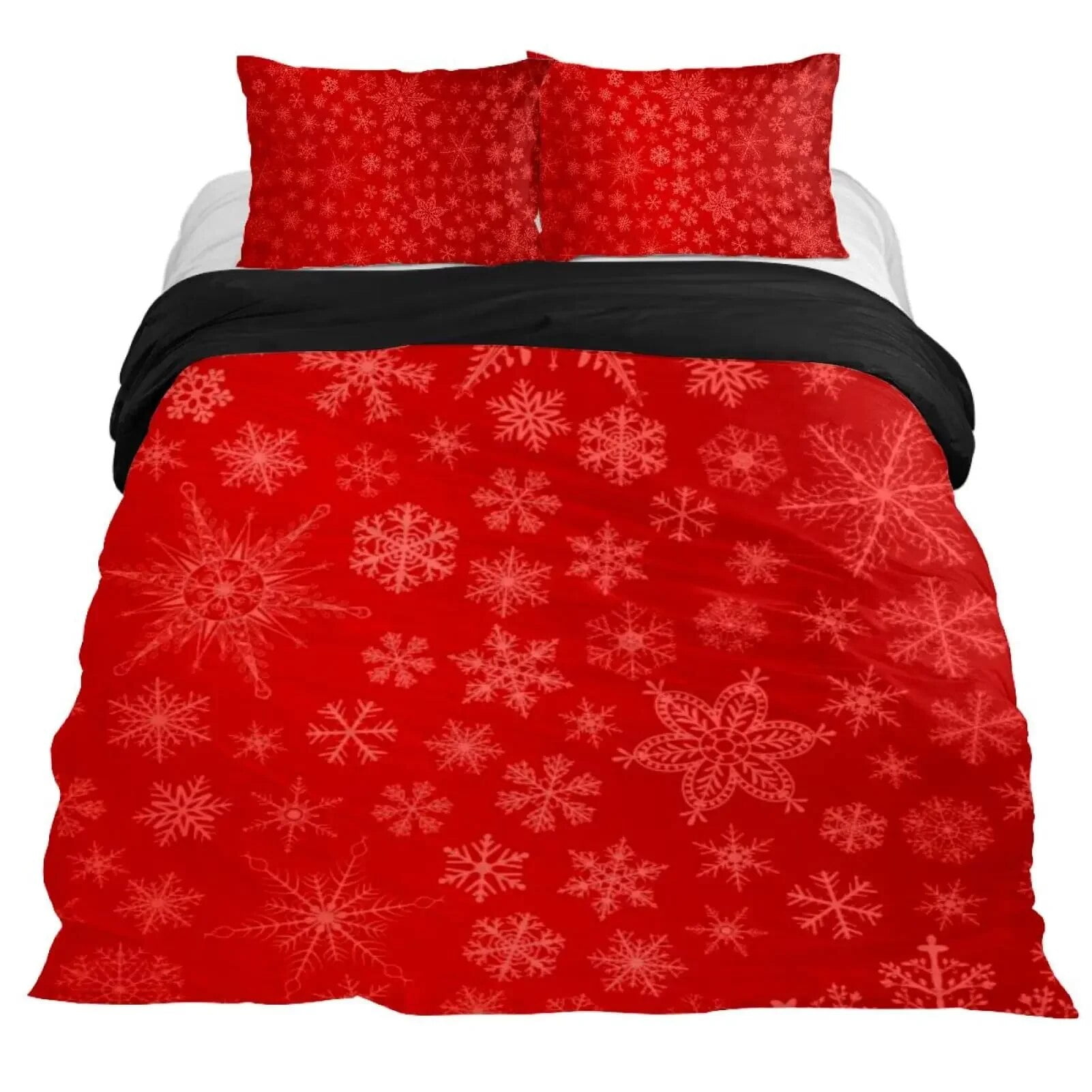 Snowflake Duvet Cover Set Winter Theme Christmas Illustration Cold