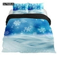 thumbnail image 1 of Snowflake Duvet Cover Set Winter Theme Illustration Cold Weather Season Twin Bedding Set King Size, 1 of 5
