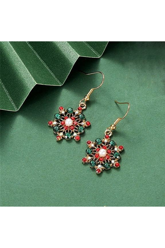 Snowflake Earring for Women Shine In Winte Snowflakes Pierced Hook Dangle Earrings Christmas Jewelry