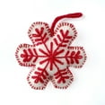 thumbnail image 1 of Snowflake Embroidered Wool Christmas Ornament, Single Color - Handmade in Peru, 1 of 3