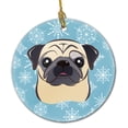 thumbnail image 1 of Snowflake Fawn Pug Ceramic Ornament, 1 of 2