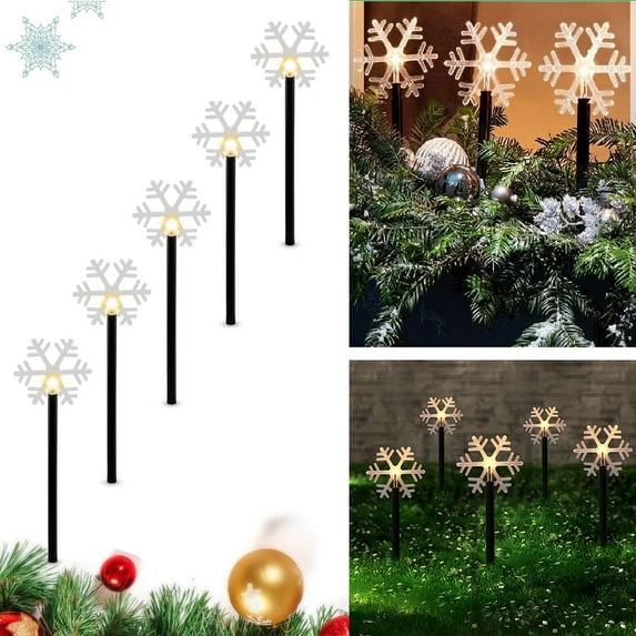 Snowflake Garden Lights Battery Operated Snowflake Lights Outdoor Waterproof Ground Lights