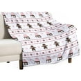 thumbnail image 1 of Snowflake Gingerbread Man Christmas Throw Blanket Soft Flannel Throw Blankets with Snowflake Santa Claus Pattern Cozy Blanket for Couch, Sofa and Bed Gifts for Xmas 40"x50", 1 of 6