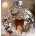 thumbnail image 1 of Snowflake Glass Ball Ornament, Christmas Tree Decoration with Forest Animal Figurines, Hanging Holiday Decor for Tree, Wreaths, Table Centerpieces, Unique Gift for Childs and Adults, 1 of 1