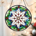 thumbnail image 1 of Snowflake Glass Suncatcher, Christmas Window Decor, Winter Holiday Home Art, 7.9 in, 1 of 3