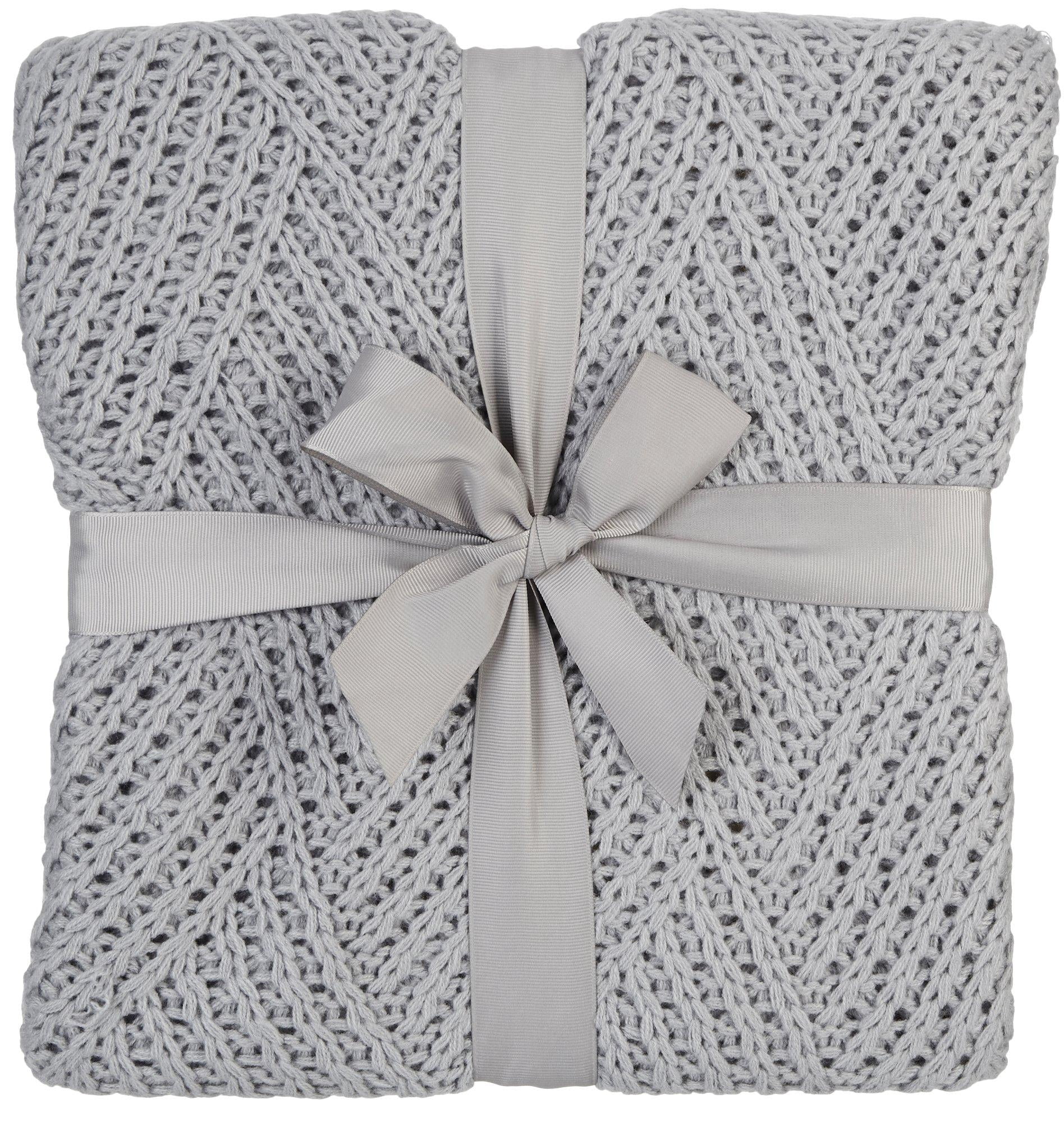Snowflake Grey Sherpa Throw 50x60