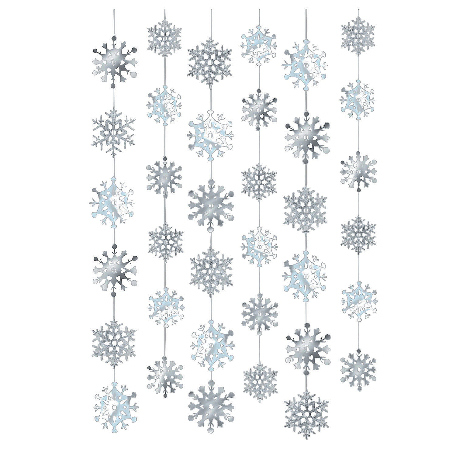 Snowflake Hanging Décor, Party Decor, Christmas, 6 Pieces - Walmart.com