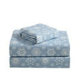 thumbnail image 1 of Snowflake Haze Blue Sheet Set King, 1 of 5