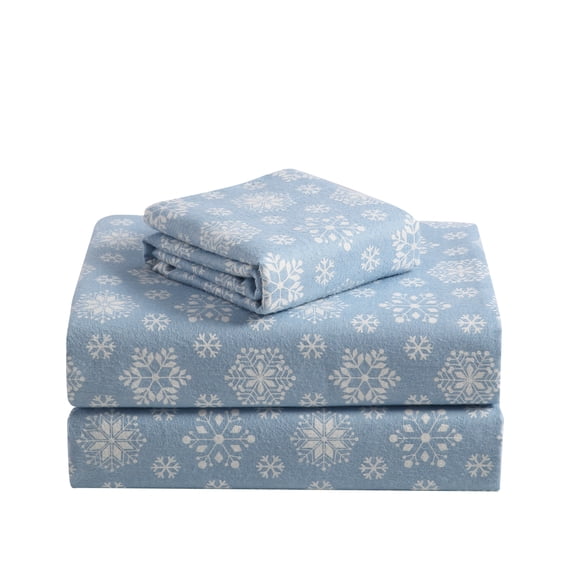 Snowflake Haze Blue Sheet Set King