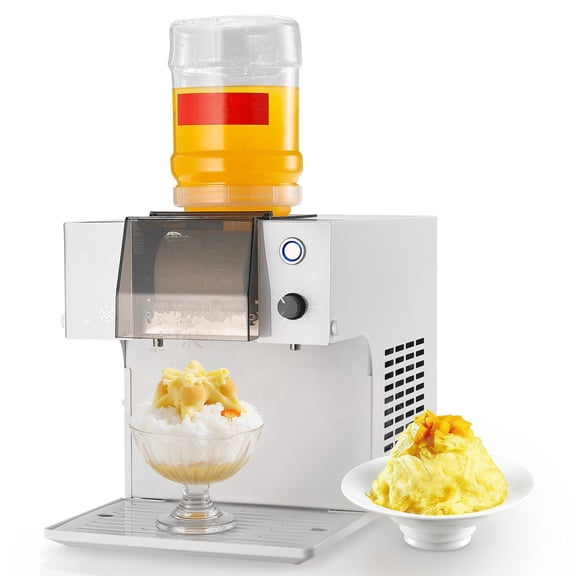 Snowflake Ice Machine 132LBS 24H Stainless Steel Blade Ice Shaver Electric Snow Cone Maker 048Gal Tank 90S Fast Pre Cooling for Home Small Gathering