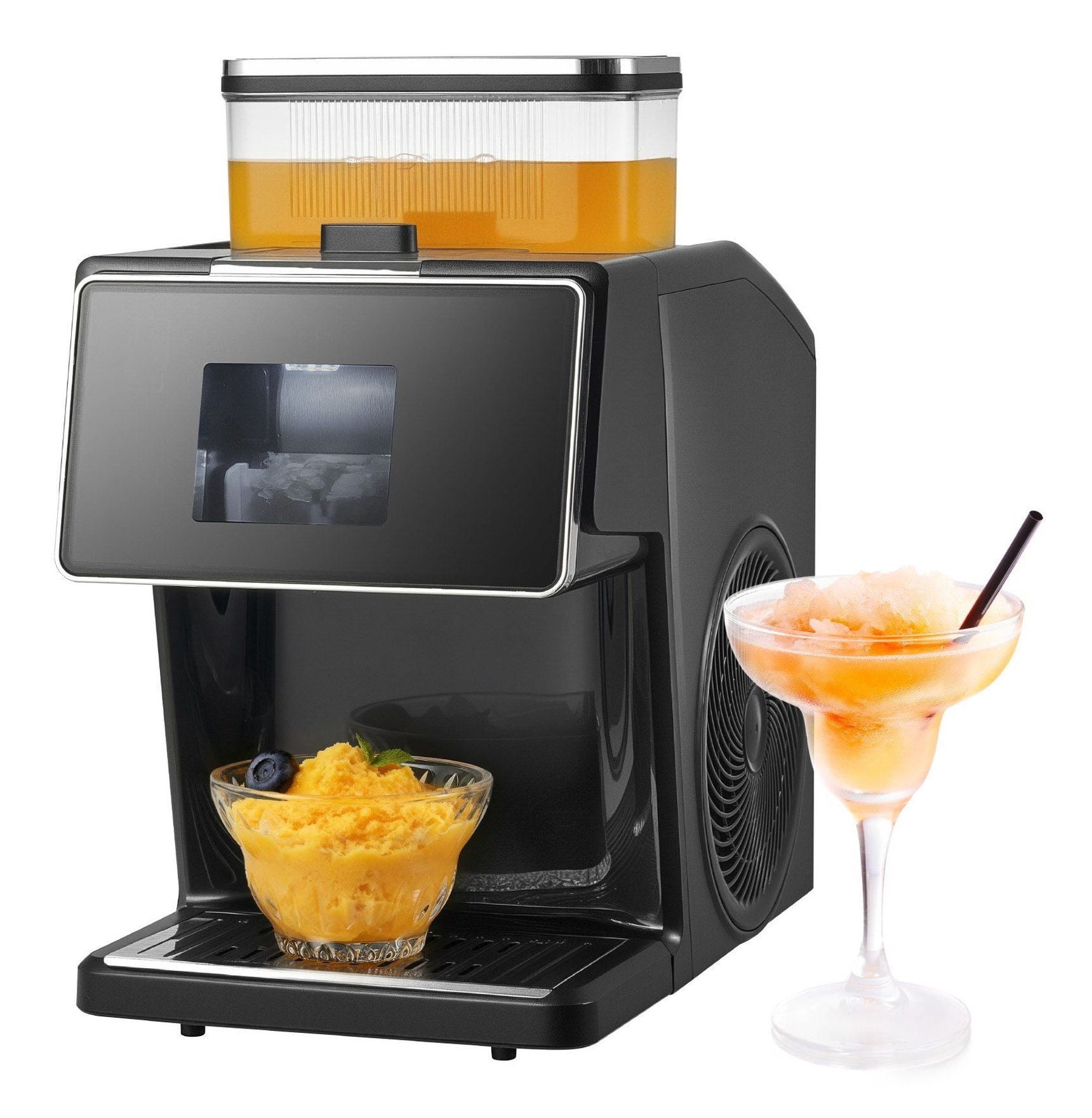 Snowflake Ice Machine 44lbs/24h, Electric Ice Shaver Maker, Stainless Steel Blade, 0.2 Gal Tank, 60S Pre-Cooling, Adjustable Speed, for Home & Parties