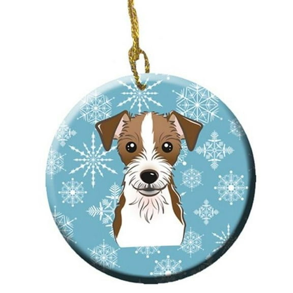 Snowflake Jack Russell Terrier Ceramic Ornament